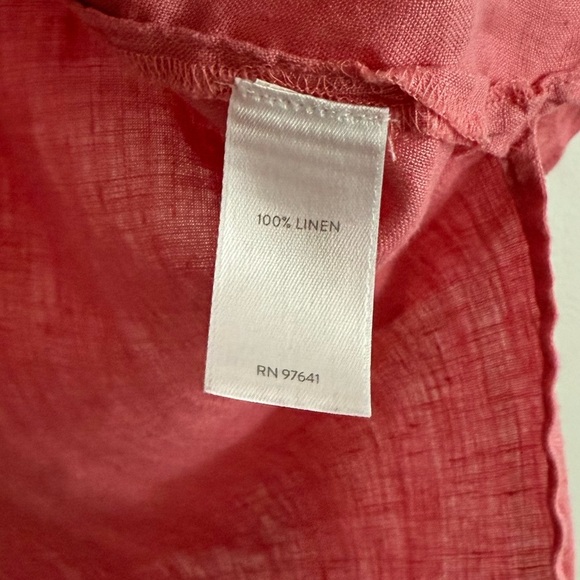 J.Jill Pink Coral Linen Button Down Loose Shirt - Picture 2 of 6